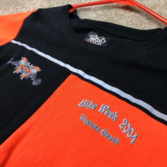 Short Sleeve Crop Top Biker Shirt - Picture 3 of 7